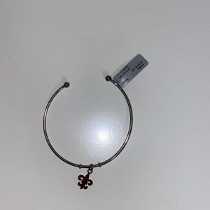 Sliver Flor De Lis adjustable bracelet